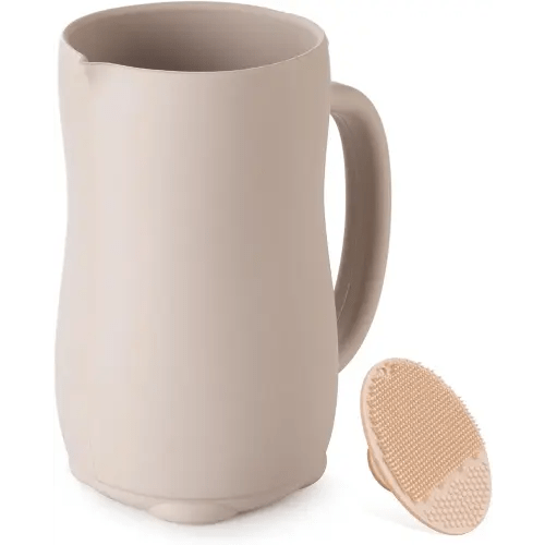 Baby Bath Rinse Cup, Bath Cup for rinsing Hair,The Silicone Material is Soft and Safe, a Good Choice for Baby Bath Products(Cat Beige)