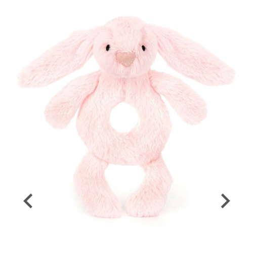 Bashful Bunny Ring Rattle Baby Pink