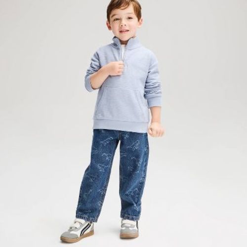Toddler Boys' Dino Denim Pants - Cat & Jack™ Medium Wash 4T