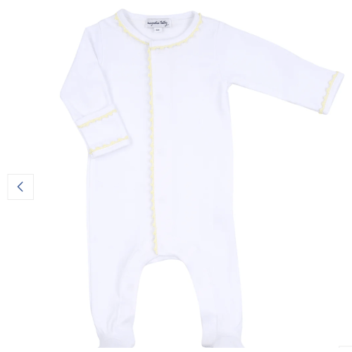 Baby Joy Footie with Yellow Crochet Trim