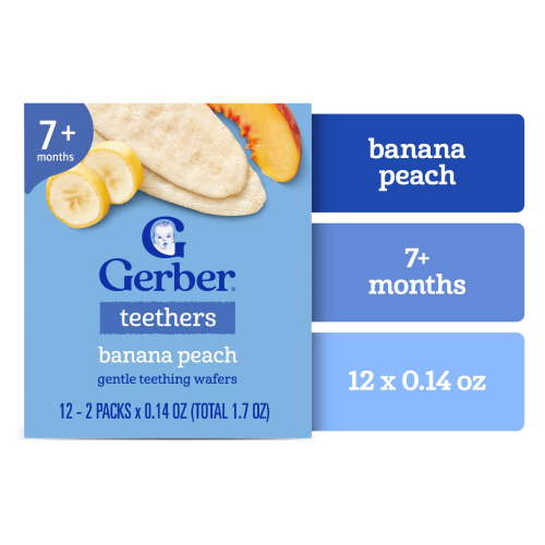Gerber Snacks for Baby Teethers, Banana Peach, 1.7 oz Box (12 Pack)
