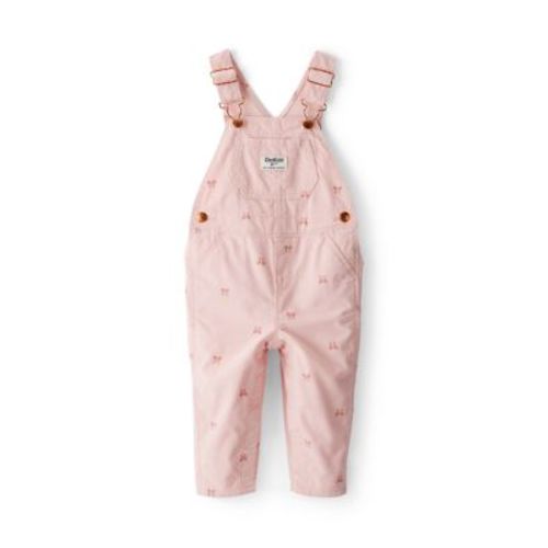 Baby Girls Bow Print Corduroy Sleeveless Overalls