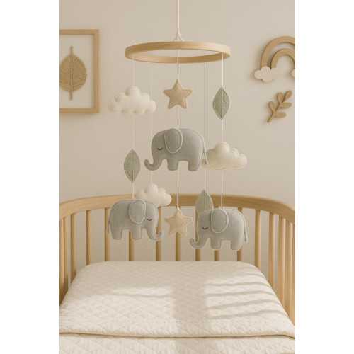 Handmade Elephant Crib Mobile