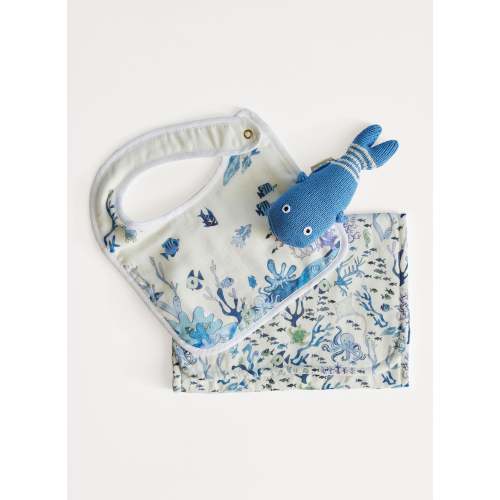 Under the Sea Bib, Coral Reef Burp and Soft Rattle