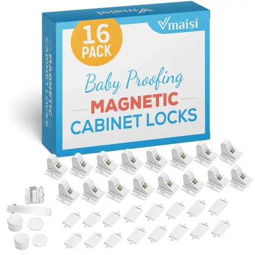 Magnetic Child Safety Cabinet Locks -16 Pack Baby Proofing Drawer Locks – Vmaisi Safety