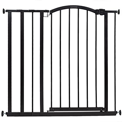 Summer Infant Extra Tall Decor Pet and Baby Gate, 28.75" - 39.75" Wide, 36" Tall, Pressure or Hardware Mount, Install In-between Rooms, Doorways & Stairways, Walk-Through Safety Gate, Black