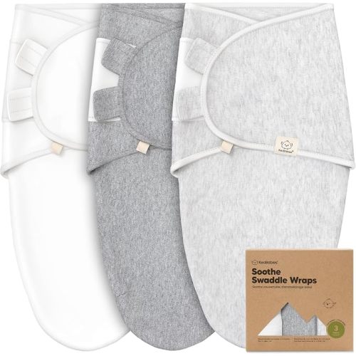 KeaBabies 3-Pack Organic Baby Swaddles for Newborns, Infant (Cloud, 3-6M)