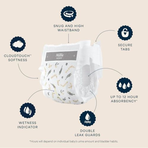 Millie Moon Luxury Disposable Diapers - (Select Size and Count)