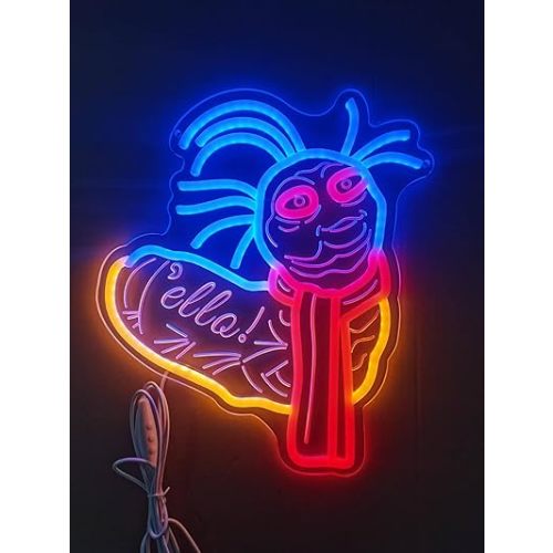 Ello Worm Neon Signs for Wall Decor, Dimmable Labyrinth Worm Neon Lights Funny Gifts for Boys or Girls, Ugly Monster LED Signs for Man Cave, Bedroom Decor