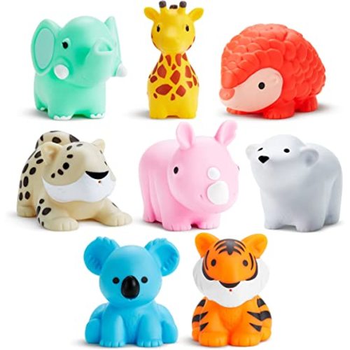 Munchkin Baby Bath Toy Squirts for Babies and Toddlers 9 Months and Up, Wild Animal Squirters, 8 Pack
