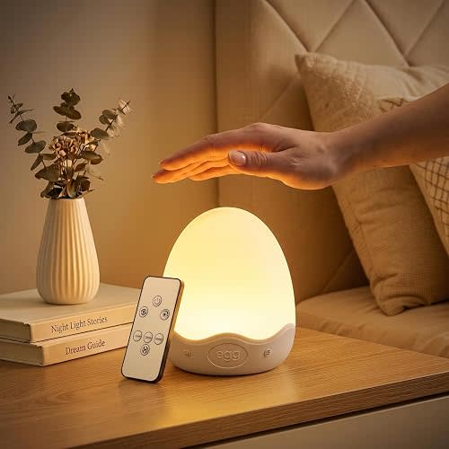 COOLNIGHT Egg Light for Nursery,10 Colors&Stepless Dimming Baby Night Light