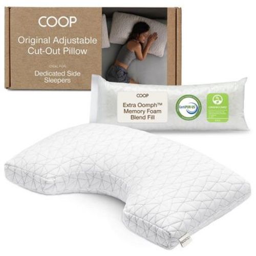 Coop Home Goods Original Cut-Out Side Sleeper Pillow, Memory Foam Cervical, Neck Pillows, Ergonomic Bed Pillow for Sleeping