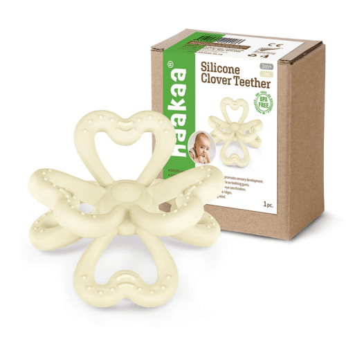 Haakaa Silicone Clover Teether 1 PK - Oat Color