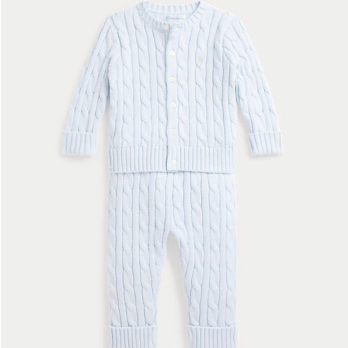 Cable-Knit Cotton Cardigan & Pant