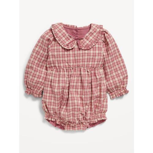 Long-Sleeve Ruffled Collar One-Piece Romper for Baby