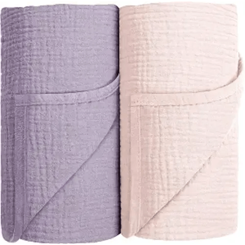 Susurration Muslin Receiving Blanket,100% Cotton Swaddle Blankets for Newborn Soft Thin Swaddle for Unisex Newborn 38x40inch (Pink)