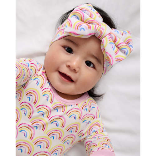 Pastel Rainbows Luxe Bow Headband - Little Sleepies