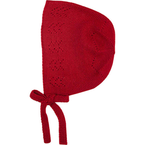 Baby Under Chin Ties Bonnet, Burgundy
