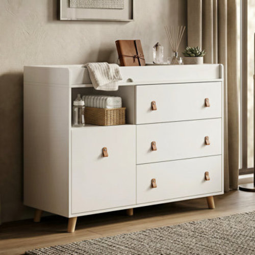 George Oliver Modern Changing Table Dresser With Strong Storage & Reviews | Wayfair
