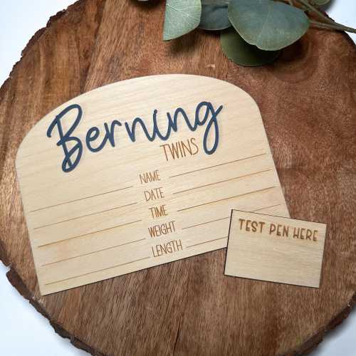 Twin Birth Announcement Sign, Twin Birth Stats Sign, Twin Baby Gift