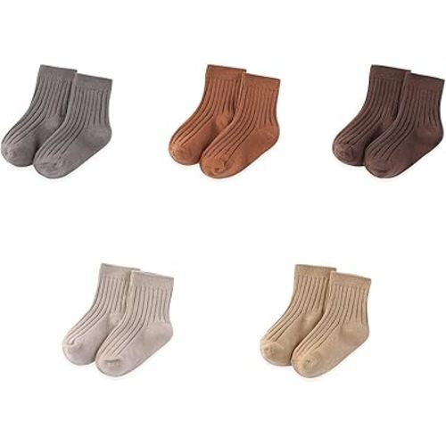 JELYLOVE 5 Pack Ankle Crew Socks Infant Boy Girl Accessories | Unisex Baby Socks,Cotton Breathable Fabric,Suitable For All Seasons,Comfortable Fit