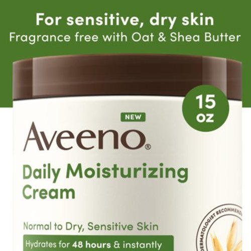 Aveeno Daily Moisturizing Body Cream Lotion for Normal, Dry, Sensitive Skin, 15 oz