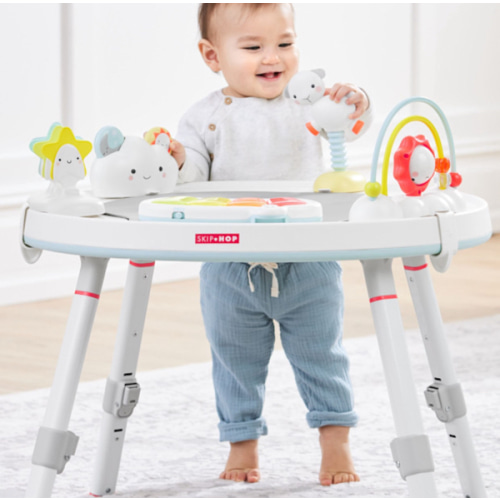 Skip Hop Baby Activity Center: Interactive Play Center with 3-Stage Grow-with-Me Functionality, 4mo+, Silver Lining Cloud
