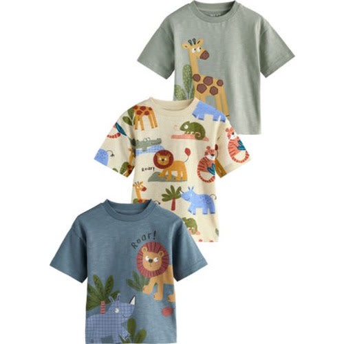 Kids' Assorted 3-Pack Safari T-Shirts, 12-18M