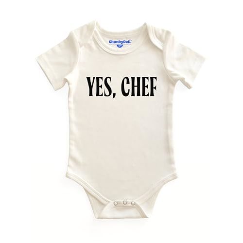 Chunky Deli Baby Bodysuit Foodie Graphic One-Piece 3-Snap 100% Cotton 3-12M | Comfy 100% cotton food-themed baby bodysuit. Features lap shoulders, snap closure, and machine-washable witty graphic print.