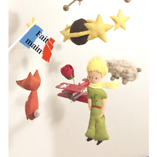 Musical baby mobile inspired by The Little Prince/Fox, Sheep, and Airplane baby mobile/Personalized baby gift