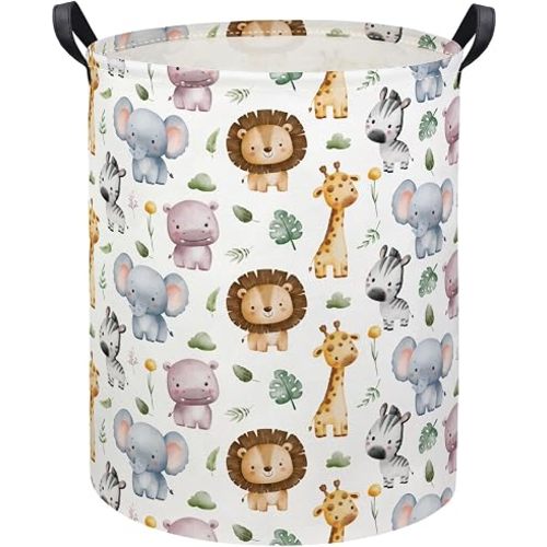 Kids Laundry Basket Baby Hamper for Nursery Storage Bin Organizer (Animal)