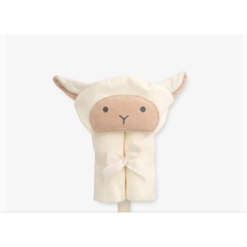 Cream Lambie Hooded Baby Bath Wrap – Elegant Baby