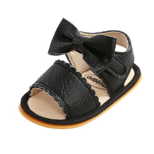 LOVZFMLL Infant Baby Girls Sandals Bowknot Anti-Slip Soft Sole First Walker Shoes Princess Dress Shoes for Outdoor Crib Prewalkers Black 0-3 Months