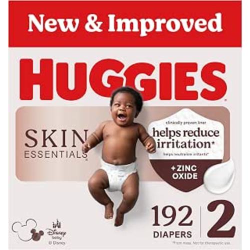 Huggies Skin Essentials Diapers Size 2, 192 Count (3 Packs of 64)