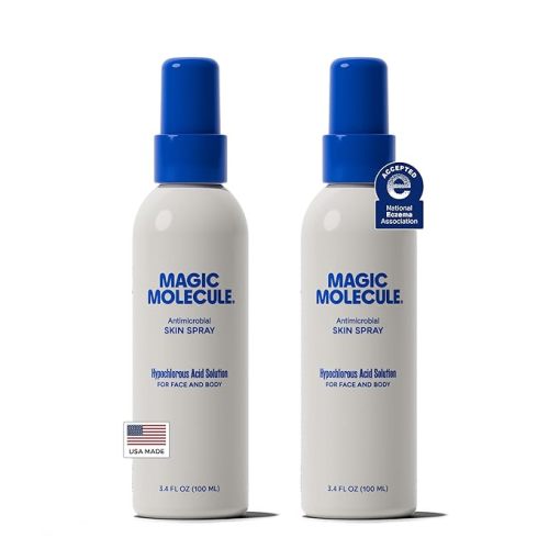 Magic Molecule Hypochlorous Acid Spray for Eczema & Itchy Rashes | 3.4 oz (Pack of 2) Travel-Friendly