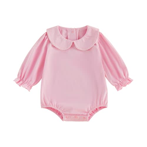 Baby Girl Boy Bubble Romper Infant Peter Pan Collar Onesie Sweatshirt Fall Winter Newborn Coming Home Outfit