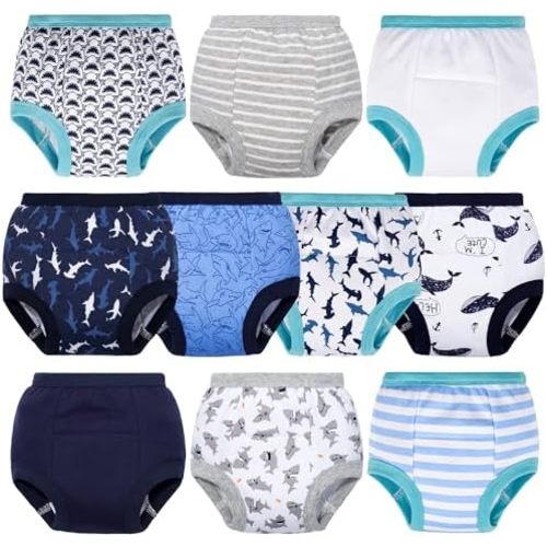 BIG ELEPHANT Toddler Training Pants, Soft Cotton Absorbent Training Underwear for Baby Boys & Girls