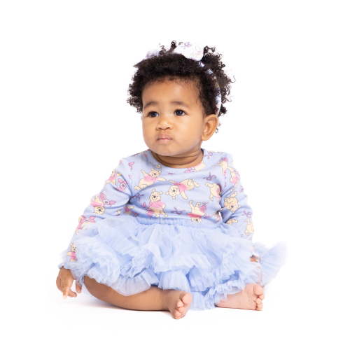 Winnie the Pooh Baby Girls Print Tutu Bodysuit and Matching Headband, 2 Piece, Sizes Newborn-24M