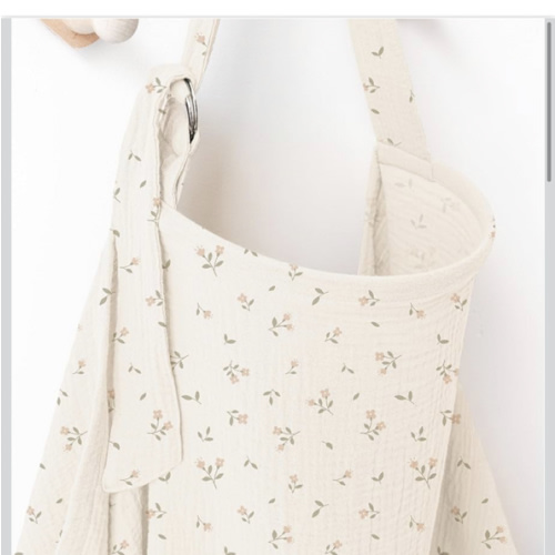 Muslin Nursing Covers for Breastfeeding, Privacy Breast Feeding Cover with Arch Neckline for Mom and Baby, Breathable 100% Cotton Nursing Apron Multi-use Stroller Cover