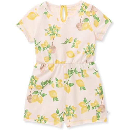 Burt's Bees Baby Baby Girls Romper, 100% Organic Cotton One-piece Shortall and Layette Set Girl Outfit