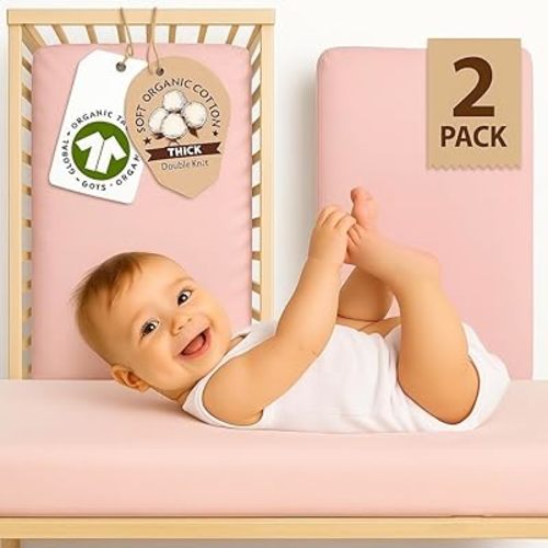 2 x GOTS 100% Organic Cotton Bedside Bassinet Sheets 33x20 and 35x19 Compatible with Maxi Cosi Iora, Baby Delight, Koola Baby Bond, Harppa Cudly 3 in 1 - Luxury Turkish Cotton - Boy, Girl