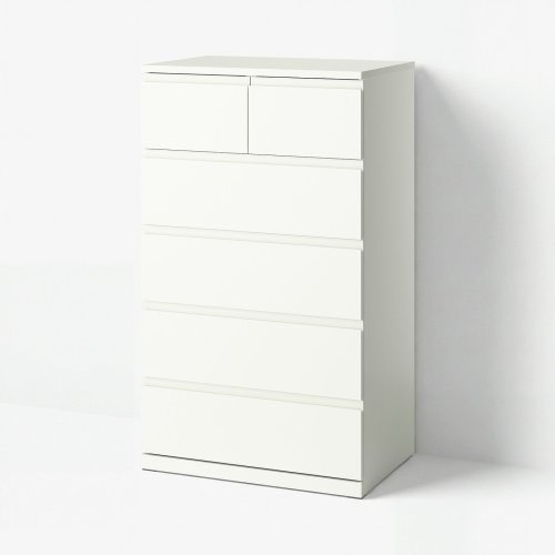 STORKLINTA 6-drawer dresser - white/anchor/unlock function 27 1/2x18 7/8x47 1/4 "
