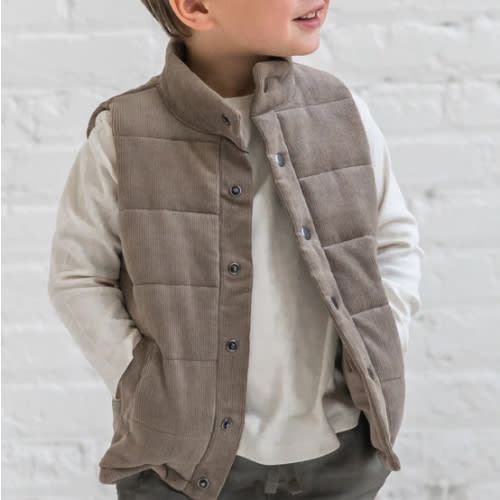 Idris Corduroy Snap Vest
