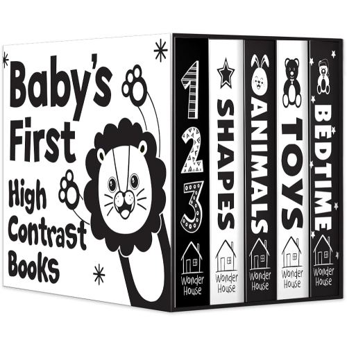Baby’s First High-Contrast Books Boxed Set [Box Set of 5] - Age Group: 0+ / Black and White Tummy Time Books /Illustrated Board Book for Kids/Toddlers / (High Contrast Board Books)