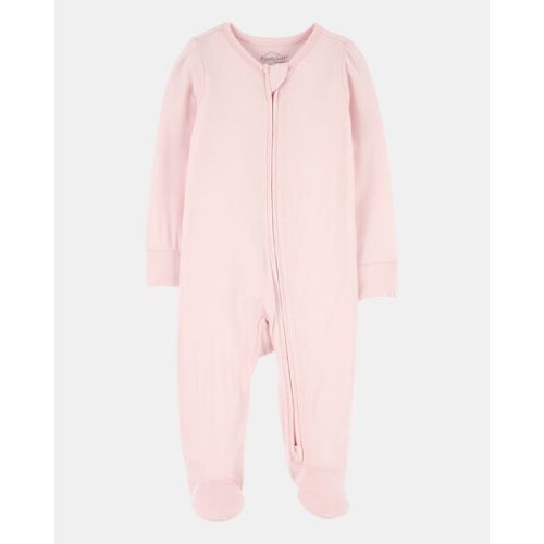 Baby Girl Solid 2-Way Zip PurelySoft Sleep & Play Pajamas - Light Pink - Carter's | Carter's