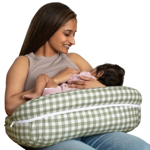 Boppy Complete Nursing Pillow - Green Gingham Check