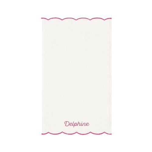 Monique Lhuillier Scallop Bath Towel Collection, Hand Towel, White/Pink