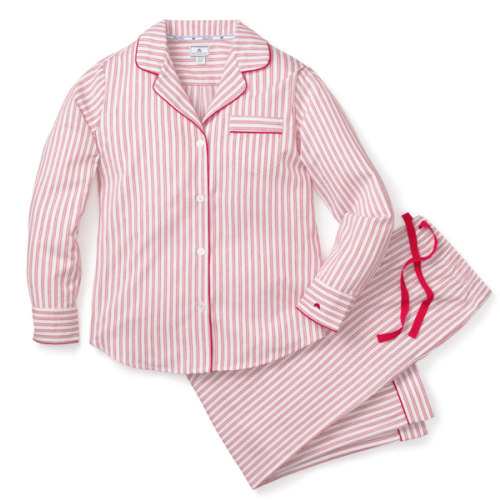 Women's Antique Red Ticking Pajama Set| Petite Plume