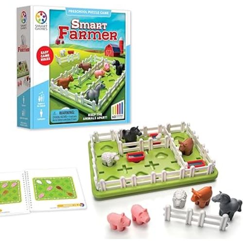 SmartGames Smart Farmer — Barnyard STEM Logic Puzzle, Ages 4+