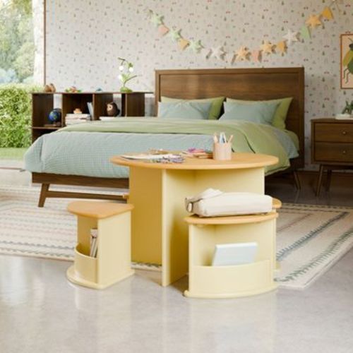 Babyletto Nessa Nesting Play Table - Pale Yellow and Honey
